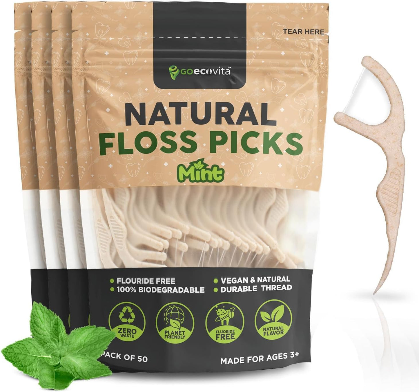 Biodegradable Floss Picks - Mint