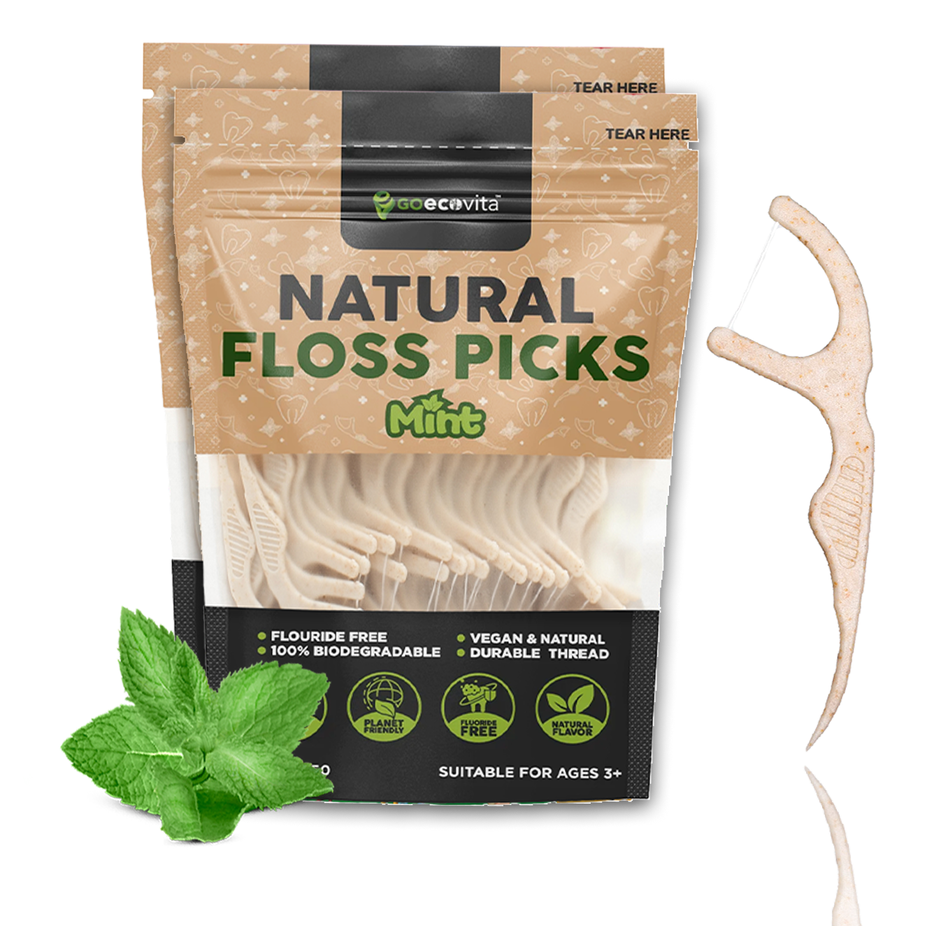 Biodegradable Floss Picks - Mint