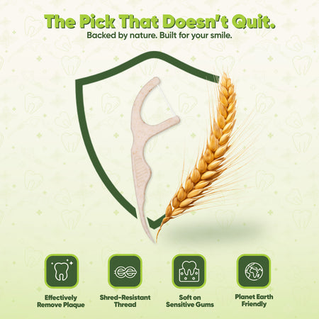 Straw Wheat Dental Floss Picks
