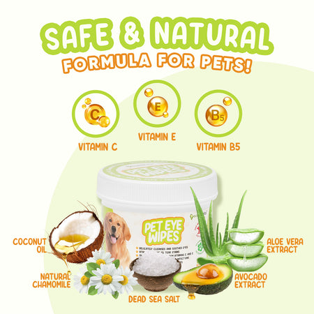 Pet Eye Wipes for Dogs & Cats