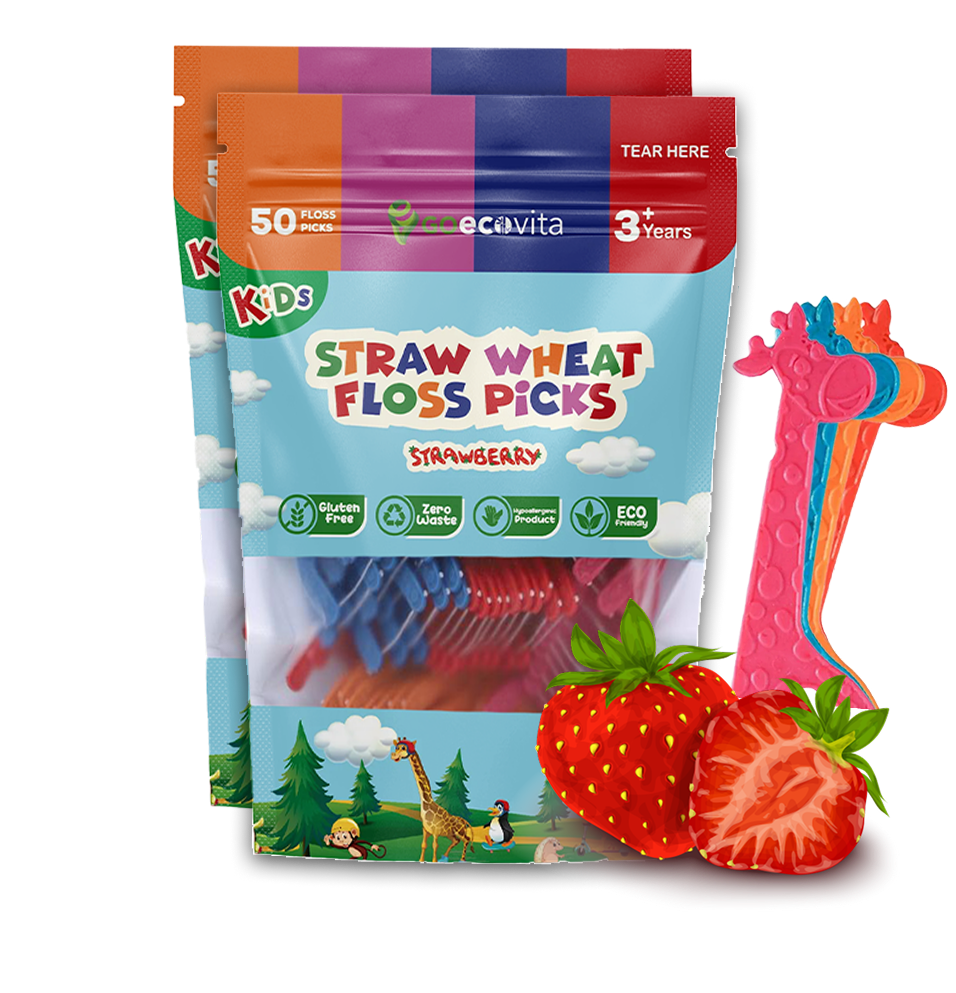 Biodegradable Kids Flossers - Strawberry