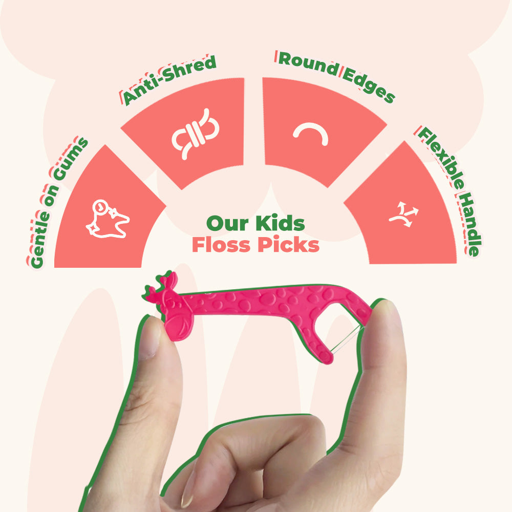 Straw Wheat Kids Flossers - Strawberry